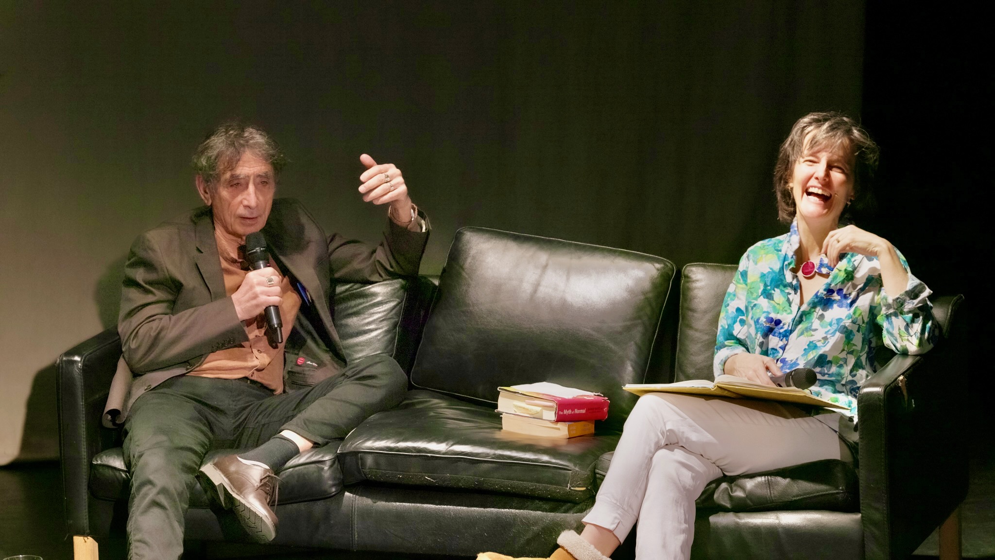 Gabor Mate and Samantha Graham from State of Mind at the play Adaptation: Enough Already